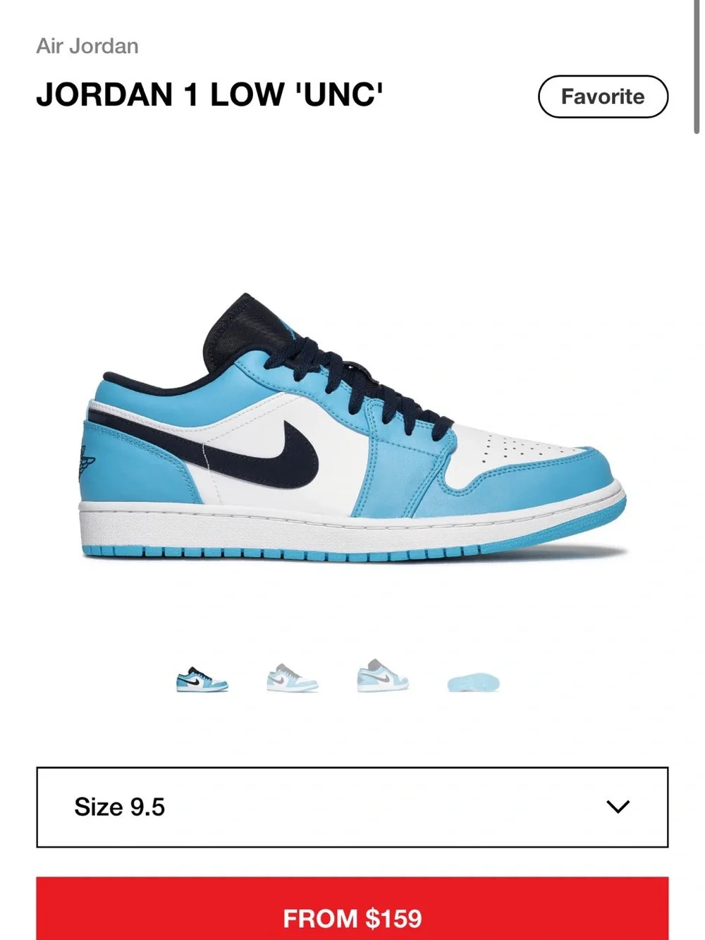Jordan 1 Low “UNC”